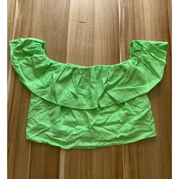 A New Day Womens Lime Green Off-The-Shoulder Crop Top Size XXL - Picture 7 of 10